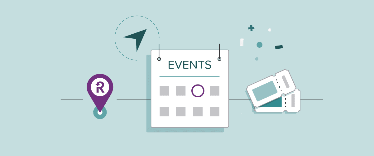 Calendar with event dates, tickets, and places