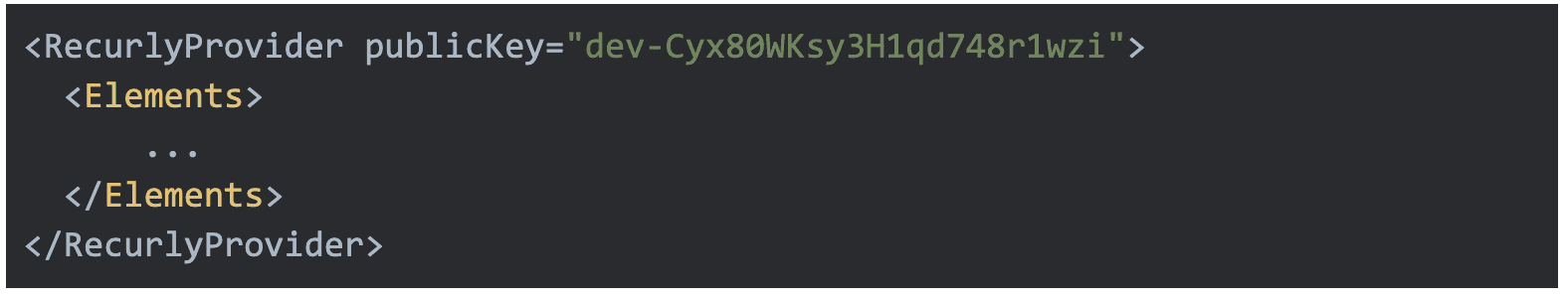 Recurly Provider public key code