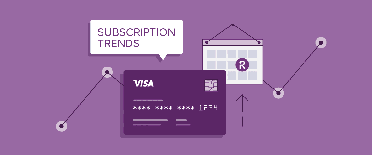 Subscription trends banner showing a credit card and a Recurly calendar