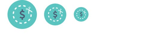 Different size dollar icons