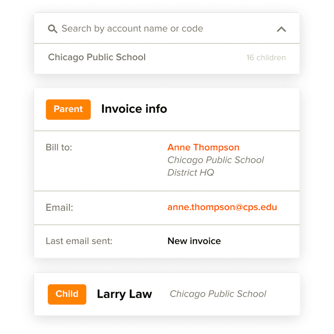 Account hierarchy supports parent child relationships Image