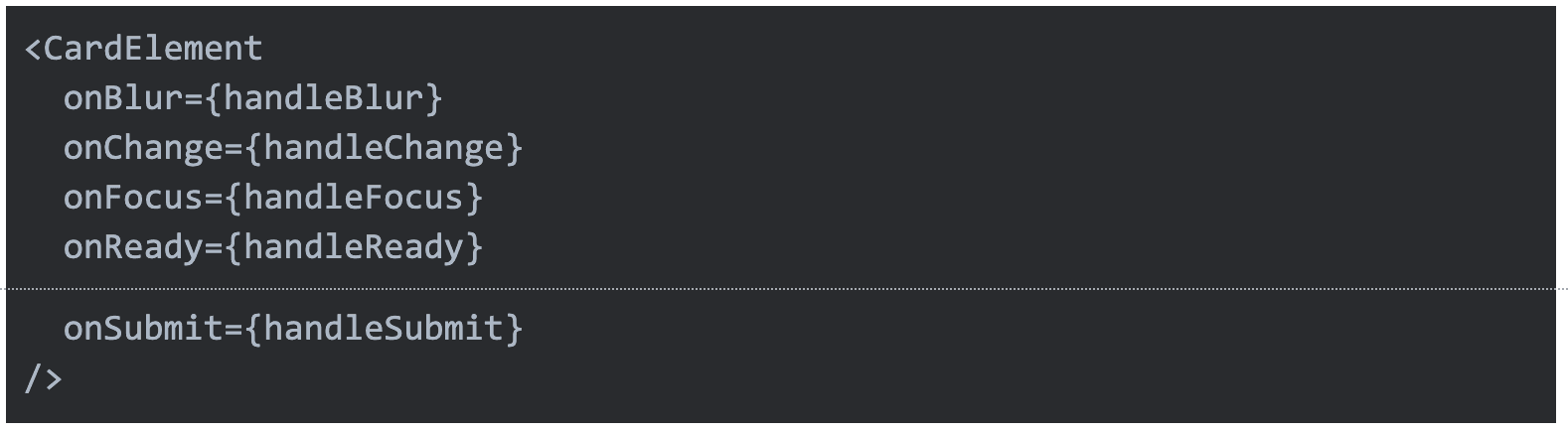 Card Element Recurly code