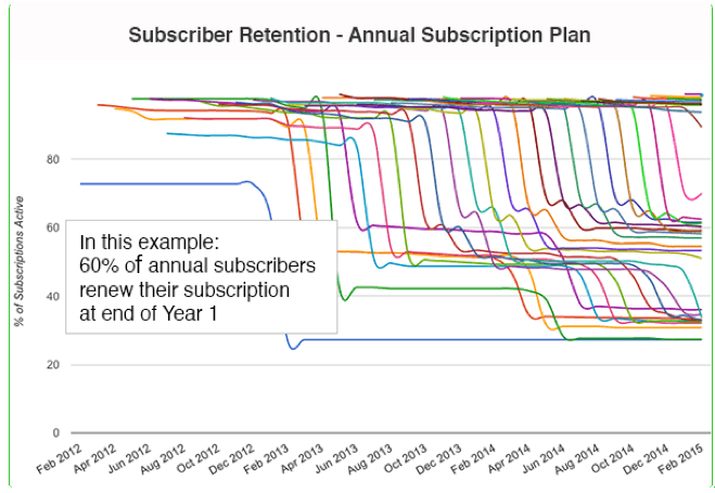 Subscriber retention chart