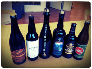 Multiple spirit drinks bottles