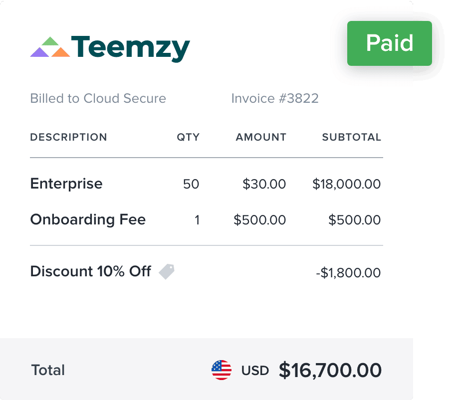 Teemzy Invoice